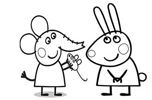 Coloring book Richard the rabbit and the elephant